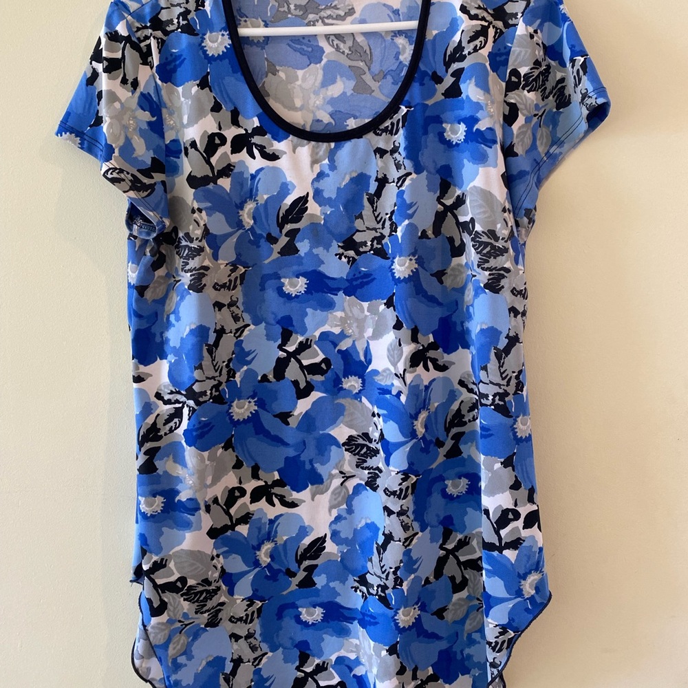 Blue Floral Pattern Top